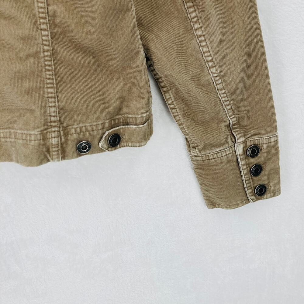Talbots Petites Corduroy Trucker Jacket Womens Size P (XS) Stretch Full Zip Tan - Picture 11 of 13